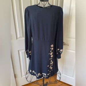 Ted Baker Long Sleeve Faux Wrap Shift Dress